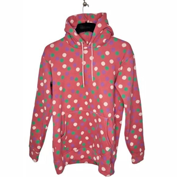 Finis Couture Women's Hoodie Size L Fleece Polka Dot Pull Over - Picture 1 of 7
